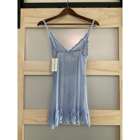 Oh La La Cheri Blue Lace Babydoll Lingerie Set | Size Large | Sheer Nightie Set - Picture 2 of 6